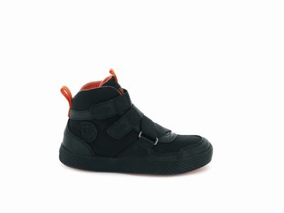 Zapatillas Palladium PALLASTREET MID ST Niños Negras | Costa Rica-18630